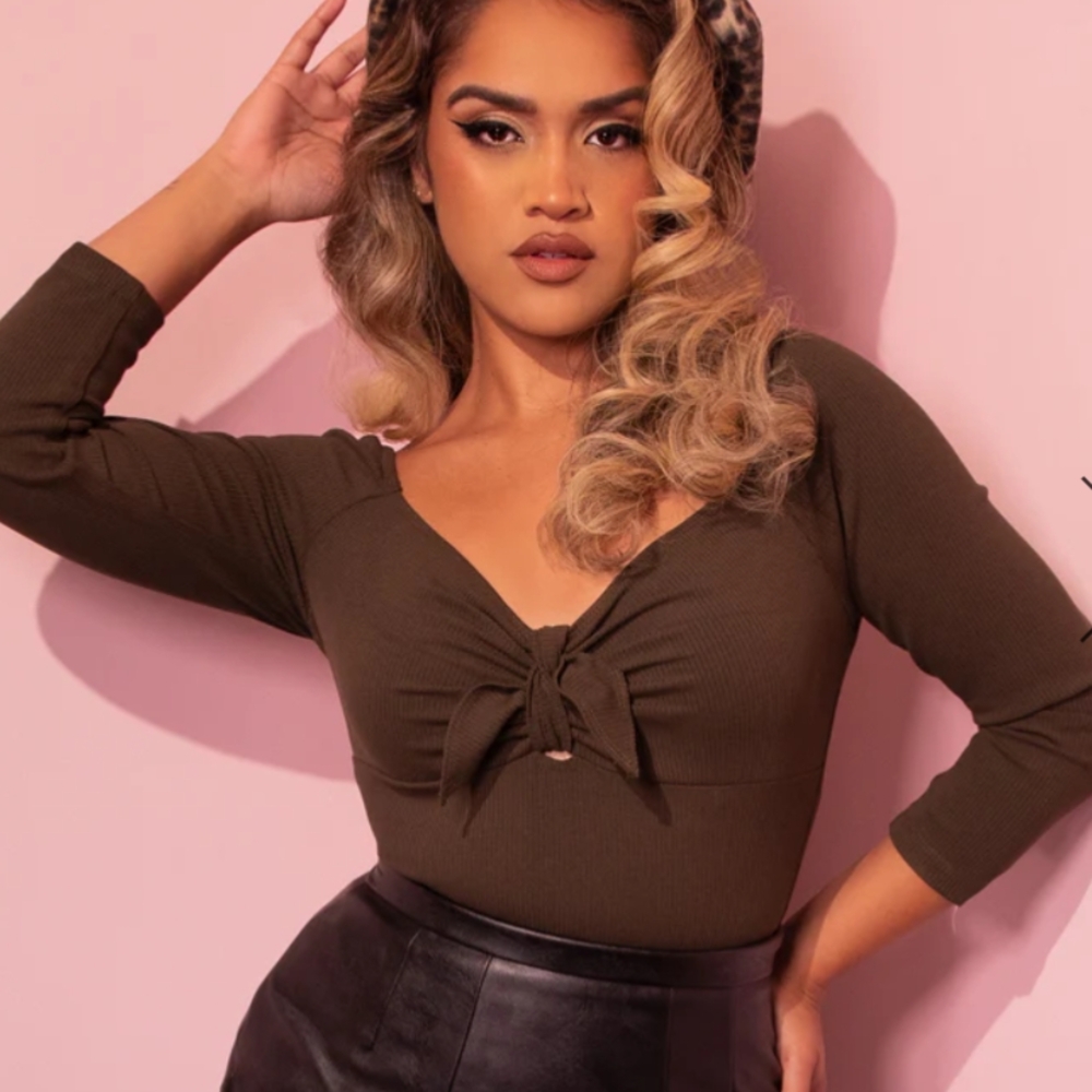 Elegant Olive Green Women's Top